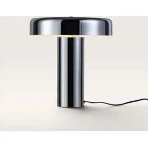 LUSENZ Arcene - Retro Tischlampe Chrome Metall 30 cm - Schreibtischlampe - Chrom Beschichtetes Metall - E14 Fassung - Mit Ein/Aus-Schalter