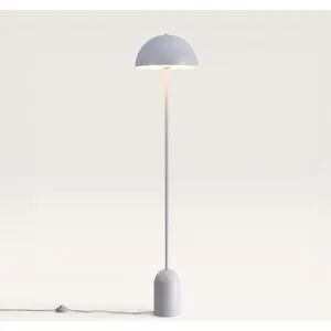 LUSENZ Avela - Stehlampe 150 cm - Modernes design - Stehlampe wohnzimmer - Matt weiß beschichtetes Metall - E27 Fassung - Mit Fußschalter