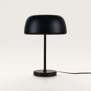 LUSENZ Voryn - Tischlampe Schwarz Metall 50 cm - Lampe für Schreibtisch - Klassisch Modernes design - Matt - E27 Fassung - Mit Ein/Aus-Schalter
