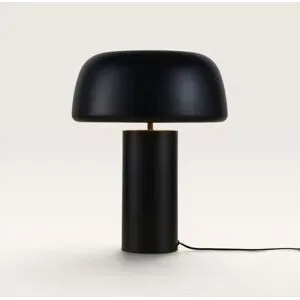 LUSENZ Voryn - Tischlampe Schwarz Metall 40 cm - Lampe für kommode - Matt - Beschichtetes Metall - Modern Design - E27 Fassung - Mit Ein/Aus-Schalter