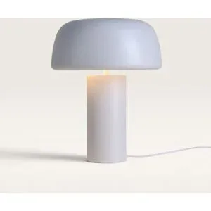 LUSENZ Voryn - Tischlampe Weiß Metall 40 cm - Lampe für kommode - Matt - Beschichtetes Metall - Modern Design - E27 Fassung - Mit Ein/Aus-Schalter
