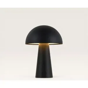 LUSENZ Arvento - Pilzlampe Schwarz 20 cm - Kabellose Tischlampe - Dimmbar - USB-C - Retro design - IP44 Innen- und Außenbereich - 3000K/4500K/6000K