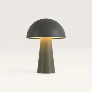 LUSENZ Arvento - Pilzlampe Grün 20 cm - Kabellose Tischlampe - Dimmbar - IP44 Innen- und Außenbereich - USB-C - Retro design - 3000K/4500K/6000K