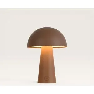 LUSENZ Arvento - Pilzlampe Braun 20 cm - Kabellose tischlampe -Dimmbar - IP44 Innen- und Außenbereich - USB-C - Retro design - 3000K/4500K/6000K