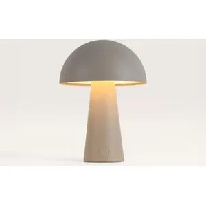 LUSENZ Arvento - Pilzlampe Beige 20 cm - Kabellose Tischlampe - Dimmbar - USB-C - Retro design - IP44 Innen- und Außenbereich - 3000K/4500K/6000K