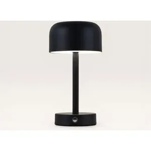 LUSENZ Ceyon - Pilzlampe Schwarz 25 cm - Kabellose Tischlampe - Lampe für Kommode - Dimmbar - USB-C - Modern Design - 3000K/4500K/6000K