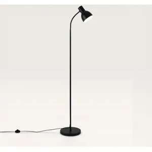 LUSENZ Tervon - Schwarze Stehlampe Metall 150 cm - Stehlampe wohnzimmer - Modern Industriedesign - Verstellbarer Metall Lampenschirm - Matt - E27 Fassung - Mit Fußschalter