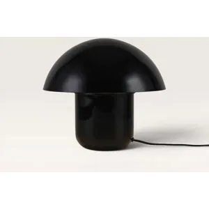 LUSENZ Javera - Pilzlampe 25 cm - Tischlampe Vintage - Lampe für kommode - Schwarz Metall - E14 Fassung - Mit Ein/Aus-Schalter