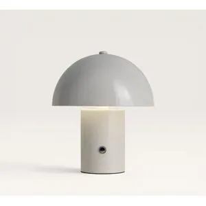 LUSENZ Civaro - Pilzlampe Offwhite 20 cm - Akku tischleuchte - Dimmbar - Lampe für kommode - USB-C - Retro design - 3000K/4500K/6000K