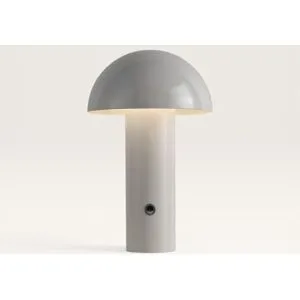 LUSENZ Noryn - Pilzlampe Offwhite 25 cm - Akku Tischleuchte - Dimmbar - Lampe für Kommode - USB-C - Skandinavisch - Metall - 3000K/4500K/6000K