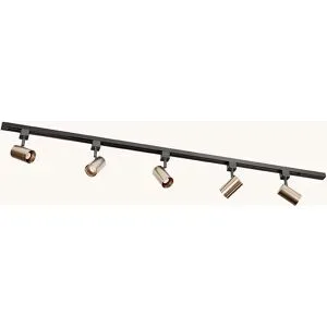 LUSENZ Schienensystem-Set - Gerade - 2x 1,5 m Schiene - 4 Schienenstrahler - 2 Pendelleuchten - Exkl. Leuchtmittel - IP20 - Modular - 230V - Taros & Belano (M) - Schwarz