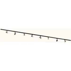 LUSENZ Schienensystem-Set - Gerade - 2x 1 m Schiene - 4 Pendelleuchten - Inkl. 2700K GU10 - IP20 - Modular - 230V - Beloria (M) - Bronze