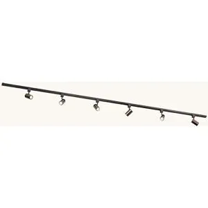 LUSENZ Schienensystem-Set - Gerade - 2x 1 m Schiene - 4 Pendelleuchten - Inkl. 2700K GU10 - IP20 - Modular - 230V - Beloria (L) - Bronze