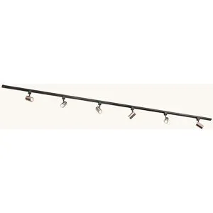 LUSENZ Schienensystem-Set - Gerade - 2x 1 m Schiene - 4 Pendelleuchten - Inkl. 2700K GU10 - IP20 - Modular - 230V - Beloria & Avaro - Bronze