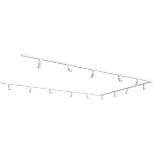 HOFTRONIC Taros LED Schienensysteme-Paket Weiß - U-Form - 4x 1,5 m Schiene - 2x 1 m Schiene - 14 Schienenstrahler - ohne Lichtquelle - IP20 - modular - 230 V