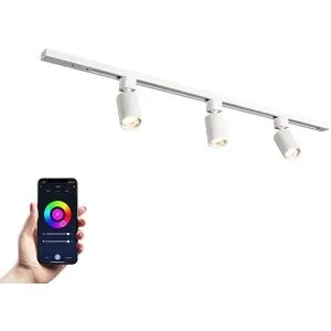 HOFTRONIC Taros LED Schienensysteme-Paket Weiß - Recht - 1 m Schiene - 3 Schienenstrahler - Inkl. RGBWW GU10 - IP20 - modular - 230 V