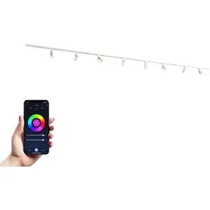 HOFTRONIC Taros LED Schienensysteme-Paket Weiß - Recht - 4x 1 m Schiene - 8 Schienenstrahler - Inkl. RGBWW GU10 - IP20 - modular - 230 V
