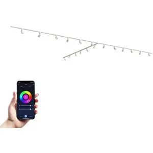 HOFTRONIC Taros LED Schienensysteme-Paket Weiß - T-Form - 6 x 1,5 m Schiene - 18 Schienenstrahler - Inkl. RGBWW GU10 - IP20 - modular - 230 V