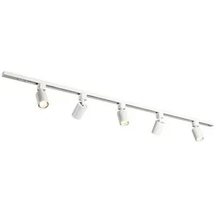 HOFTRONIC Taros LED Schienensysteme-Paket Weiß - Recht - 1,5 m Schiene - 5 Schienenstrahler - Inkl. 2700K GU10 - IP20 - modular - 230 V