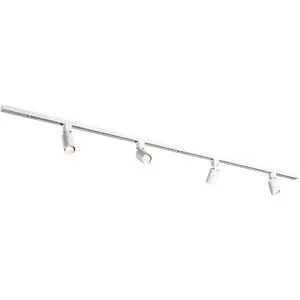 HOFTRONIC Taros LED Schienensysteme-Paket Weiß - Recht - 2x 1 m Schiene - 4 Schienenstrahler - Inkl. 2700K GU10 - IP20 - Modular - 230V