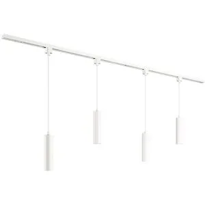 HOFTRONIC Taros LED Schienensysteme-Paket Weiß - Recht - 2x 1 m Schiene - 4 Pendelleuchte - Inkl. 2700K GU10 - IP20 - Modular - 230 V