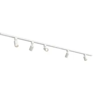 HOFTRONIC Taros LED Schienensysteme-Paket Weiß - Recht - 2x 1 m Schiene - 5 Schienenstrahler - Inkl. 2700K GU10 - IP20 - modular - 230 V
