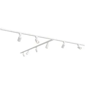 HOFTRONIC Taros LED Schienensysteme-Paket Weiß - T-Form - 4 x 1 m Schiene - 8 Schienenstrahler - Inkl. 2700K GU10 - IP20 - modular - 230 V