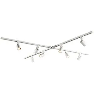 HOFTRONIC Taros LED Schienensysteme-Paket Weiß - X-Form - 4 x 1 m Schiene - 8 Schienenstrahler - Inkl. 2700K GU10 - IP20 - modular - 230 V