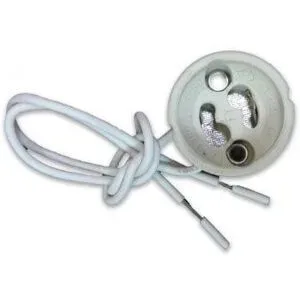 V-TAC GU10-Fassung - Geeignet für GU10-Glühbirnen - 15 cm Anschlusskabel - Max. 100 Watt - Keramik - Weiß
