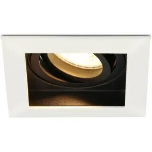 HOFTRONIC Durham LED Einbaustrahler Eckig - 4W 345lm - 2700K warmweiß - GU10 - Dimmbar - Schwenkbar - IP20 für innen - Weiß