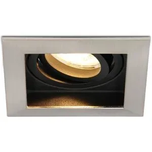 HOFTRONIC Durham LED Einbaustrahler Eckig - 4W 345lm - 2700K warmweiß - GU10 - Dimmbar - Schwenkbar - IP20 für innen - Edelstahl