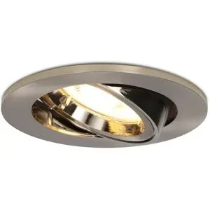HOFTRONIC Lublin LED Einbaustrahler - 4 Watt 345 lumen - 2700K warmweiß - GU10 - Dimmbar - Rund - Schwenkbar - IP20 für innen - Edelstahl