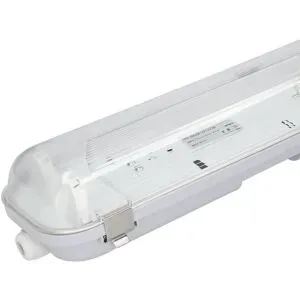 HOFTRONIC LED Feuchtraumleuchte 150 cm doppelt - Linkbar - Geeignet für T8 (G13) Röhren - IP65 wasserdicht - T8 Fassung G13 - Röhrenhalterung - max. 2x30W