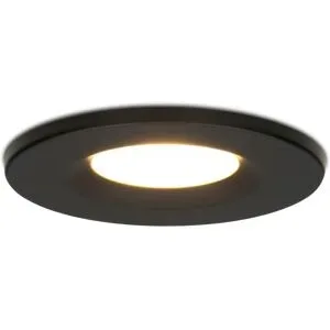 HOFTRONIC Venezia LED Einbaustrahler - 6W 650lm - 2700K warmweiß - Dimmbar - Rund - IP65 wasserdicht - Schwarz - Für den Innen, Außen und Badezimmer