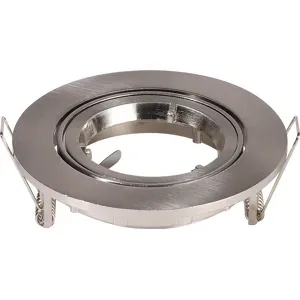 HOFTRONIC Lublin - LED Einbaustrahler - Schwenkbar - Durchmesser 93mm - GU10 Fassung - Rund - IP20 für den Innenbereich - Edelstahl