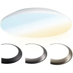 HOFTRONIC LED Bulkhead - Durchmesser 38cm - 25W 2600lm - CCT Lichtfarbe einstellbar - IP65 wasserdicht - IK10 - Deckenleuchte - Innen und außen - Chrom