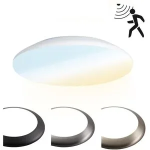 HOFTRONIC LED Bulkhead - Bewegungsmelder - Ø25 cm - 12 Watt - 1300 Lumen - 3 Lichtfarben - CCT Schalter - IP65 Wasserdicht - IK10 - Weiß - Deckenleuchte