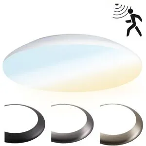 HOFTRONIC LED Bulkhead - Bewegungsmelder - Ø38 cm - 25 Watt - 2600 Lumen - 3 Lichtfarben - CCT Schalter - IP65 Wasserdicht - IK10 - Weiß - Deckenleuchte