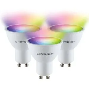 HOFTRONIC SMART 3er Set Smart lampe - GU10 Spots - 120° - 5.5W 400lm - RGBWW - Wifi & Bluetooth - App Steuerung - Google Home - Amazon Alexa - Smart lampen - LED Reflektor
