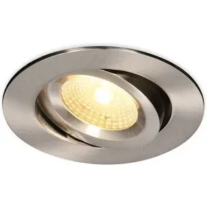 HOFTRONIC Salerno LED Einbaustrahler - 8W 650lm - 2700K warmweiß - Dimmbar - Rund - Schwenkbar - IP44 wasserdicht - Edelstahl - Für den Innen-, Außen- und Bad