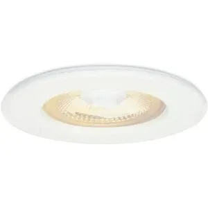 HOFTRONIC Nola LED Einbaustrahler - Flach (49mm) - 5W 450lm - 2700K warmweiß - Dimmbar - Rund - IP65 wasserdicht für innen-, außen- und bad - Weiß