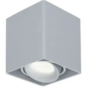HOFTRONIC Esto LED Deckenspot - Eckig - Dimmbar - Schwenkbar - 4W 345lm - 4000K neutralweiß - GU10 Fassung - Aufbaustrahler - Innen - Austauschbarer Abdeckring - Grau