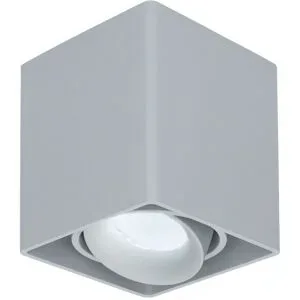 HOFTRONIC Esto LED Deckenspot - Eckig - Dimmbar - Schwenkbar - 4W 345lm - 6500K tageslichtweiß - GU10 Fassung - Aufbaustrahler - Innen - Deckenleuchte - Austauschbarer Abdeckring - Grau
