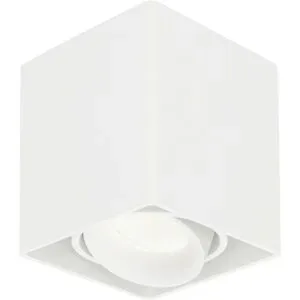 HOFTRONIC Esto LED Deckenspot - Eckig - Dimmbar - Schwenkbar - 4W 345lm - 4000K neutralweiß - GU10 Fassung- Aufbaustrahler - Innen - Deckenleuchte - Austauschbarer Abdeckring - Weiß