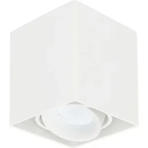 HOFTRONIC Esto LED Deckenspot - Eckig - Dimmbar - Schwenkbar - 4W 345lm - 6500K tageslichtweiß - GU10 Fassung - Aufbaustrahler - Innen - Deckenleuchte - Austauschbarer Abdeckring - Weiß