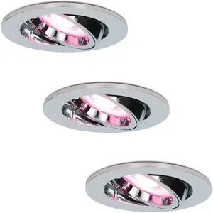 HOFTRONIC SMART 3er Set Maya - Smart LED Einbaustrahler - 5,5 Watt 345 Lumen - Schwenkbar - Wifi + Bluetooth - RGBWW - GU10 - Google Home, Amazon Alexa und Siri - IP20 für den Innenbereich - Chrom