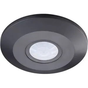 HOFTRONIC PIR-Bewegungsmelder mit Dämmerungsschalter - 360° - Aufputzmontage - 6 Meter Reichweite - Maximal 1000 W - IP20 für den Innenbereich - Schwarz