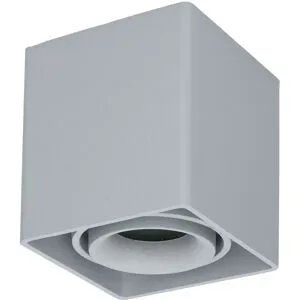 HOFTRONIC Esto LED Deckenspot - Eckig - Dimmbar - Schwenkbar - 5W 400lm - GU10 Fassung - Aufbaustrahler - Innen - Deckenleuchte - Austauschbarer Abdeckring - Grau
