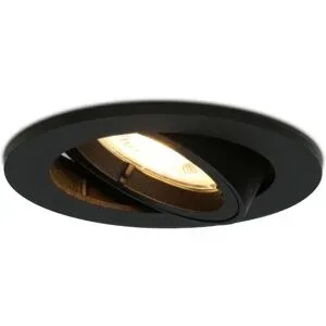 HOFTRONIC Oslo LED Einbaustrahler - 4W 345lm - 2700K warmweiß - GU10 - Dimmbar - Rund - Schwenkbar - IP20 Innen - Schwarz