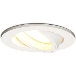 HOFTRONIC Dublin LED Einbaustrahler - 4W 345lm - 2700K warmweiß - GU10 - Dimmbar - Rund - Schwenkbar - IP20 Innen - Weiß
